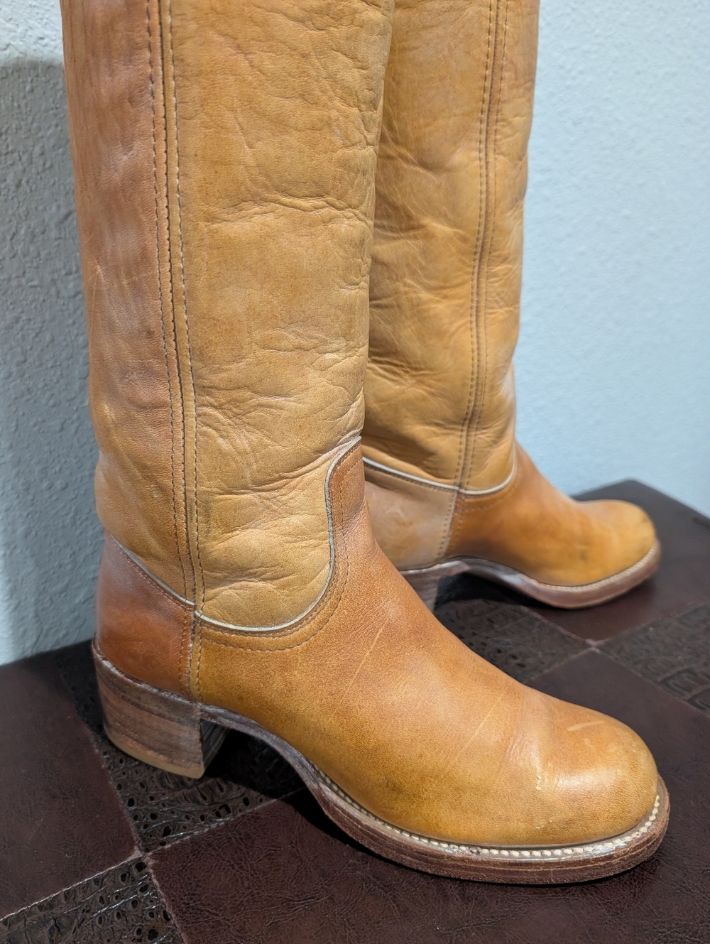 Vintage 70's FRYE Black Label Campus Boots Made in USA - Size 7B - Picture 14 of 16